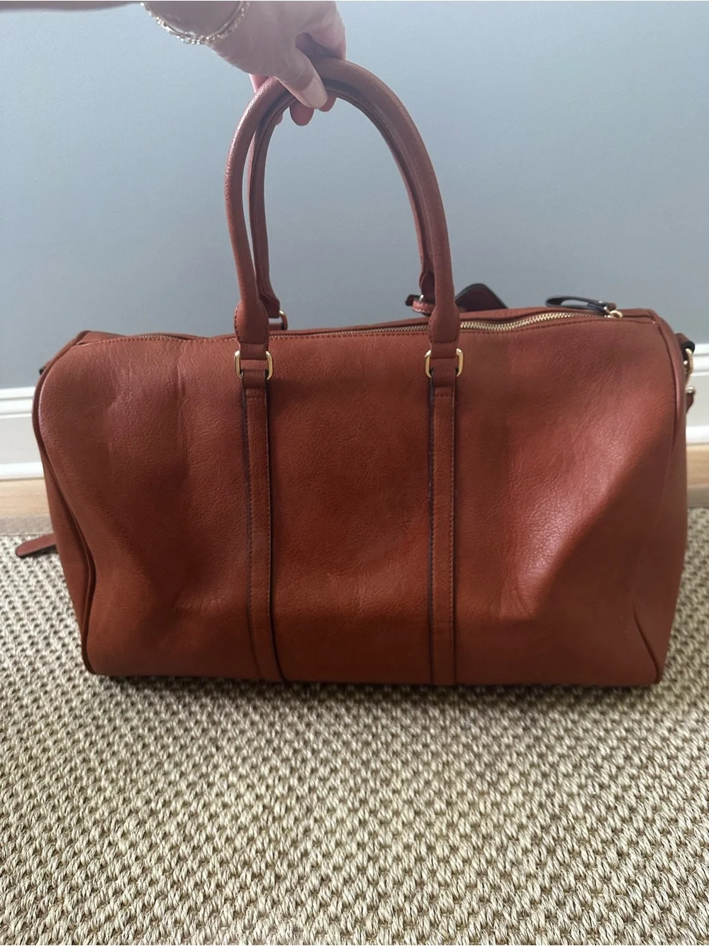 Sole Society Weekender Vegan leather Duffel Bag - Brown